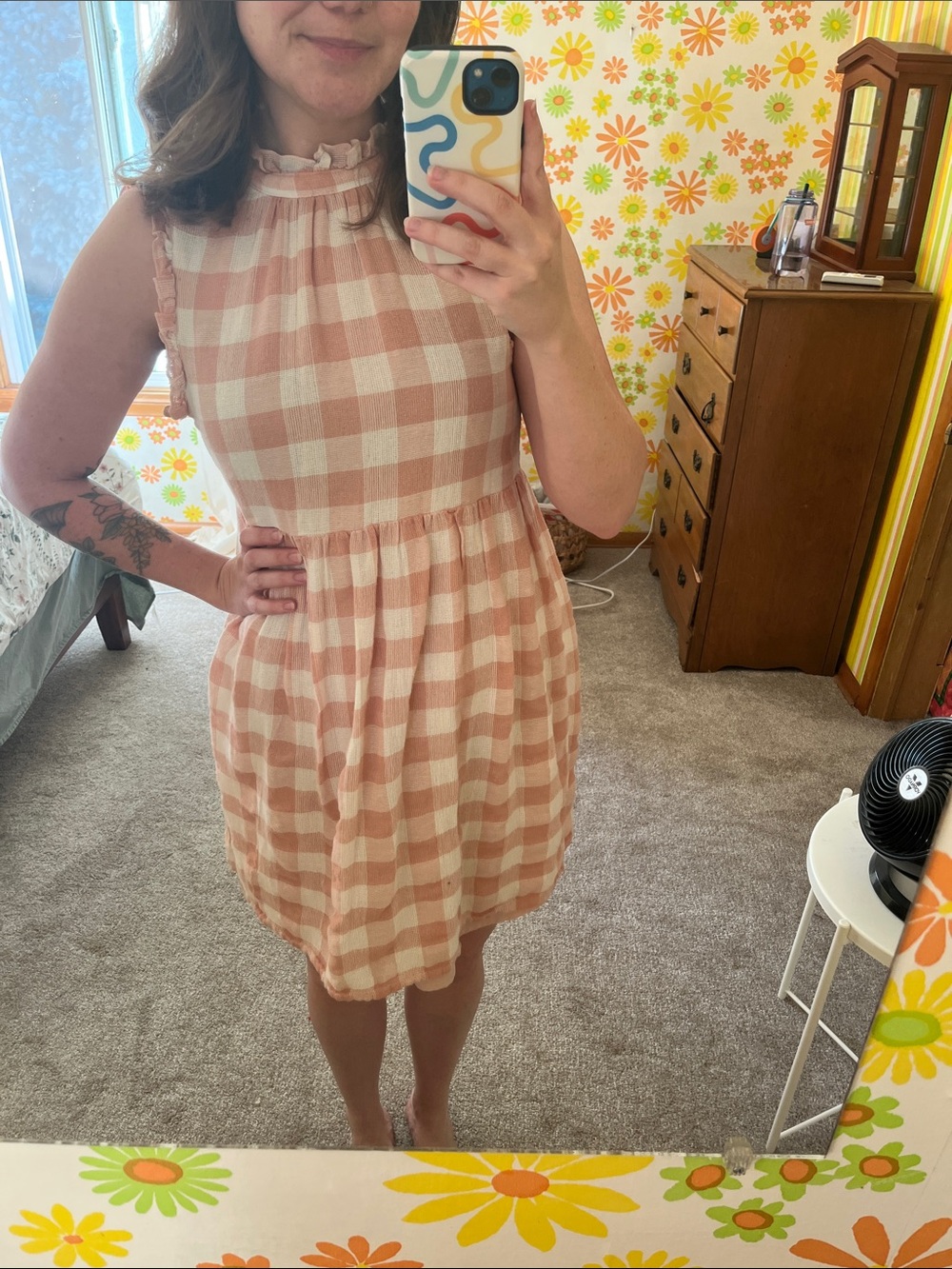 Sweet Pink Gingham Minidress